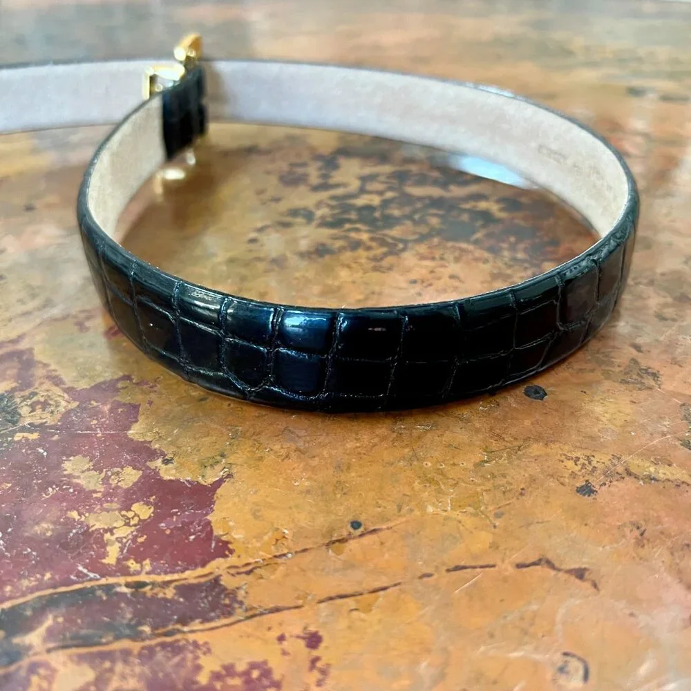 Classic Perry Ellis Italian Croco Belt